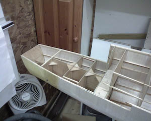 Aft showing fibreglass